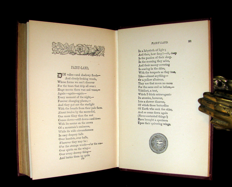 1892 Rare Book - The Poetical Works Of EDGAR ALLAN POE with a full and impartial Memoir of the Poet.