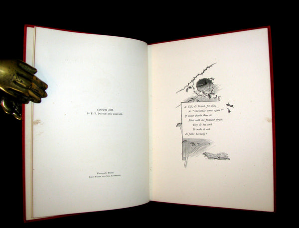 1883 Rare Victorian Christmas Book - BELLS ACROSS THE SNOW by Frances Ridley Havergal. Illustrated.