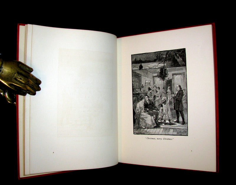 1883 Rare Victorian Christmas Book - BELLS ACROSS THE SNOW by Frances Ridley Havergal. Illustrated.