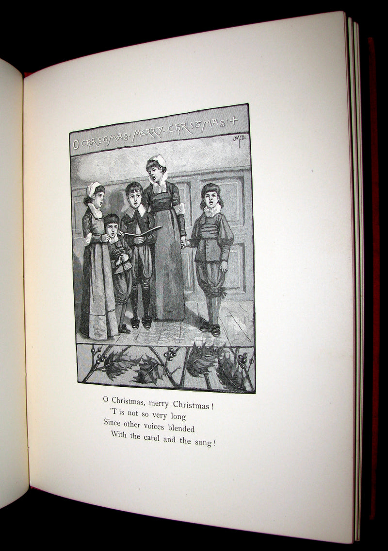 1883 Rare Victorian Christmas Book - BELLS ACROSS THE SNOW by Frances Ridley Havergal. Illustrated.