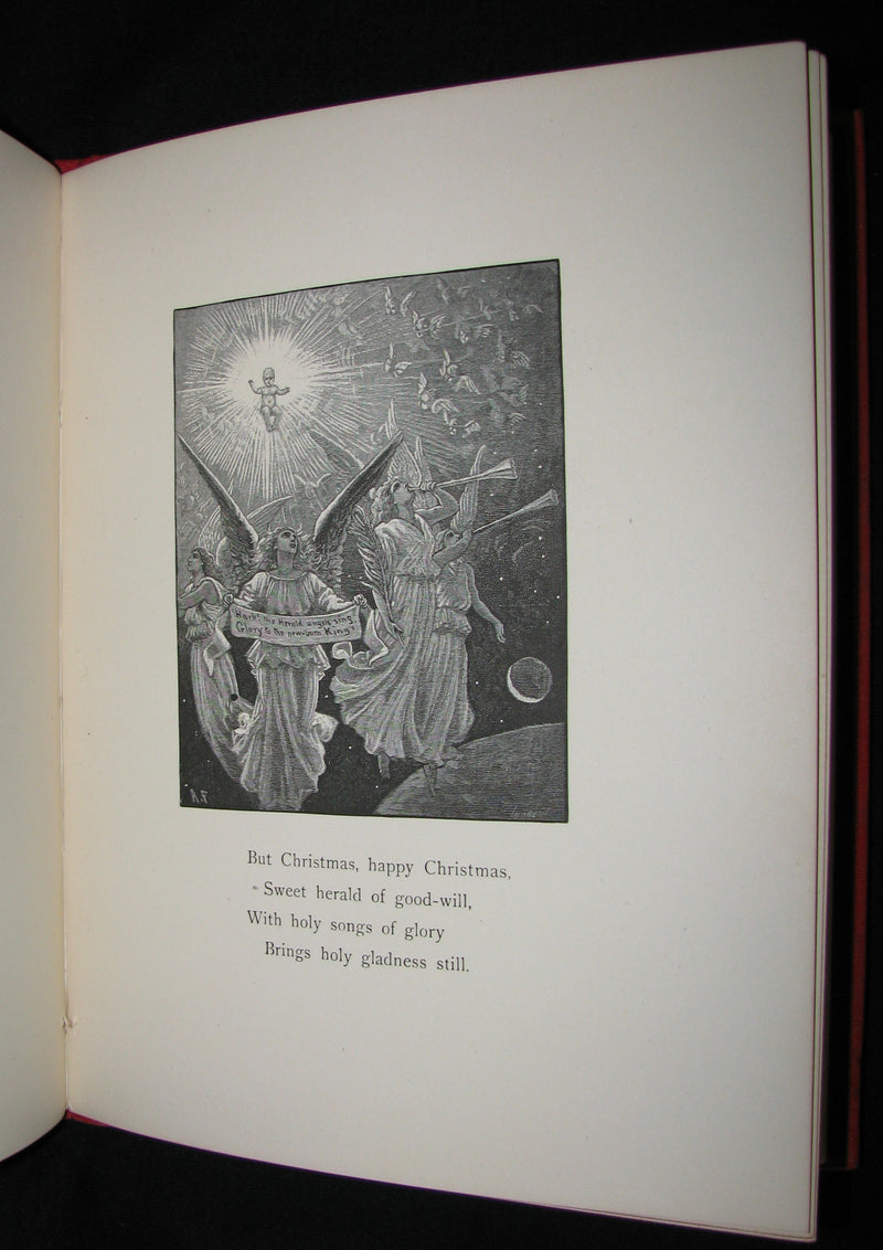 1883 Rare Victorian Christmas Book - BELLS ACROSS THE SNOW by Frances Ridley Havergal. Illustrated.