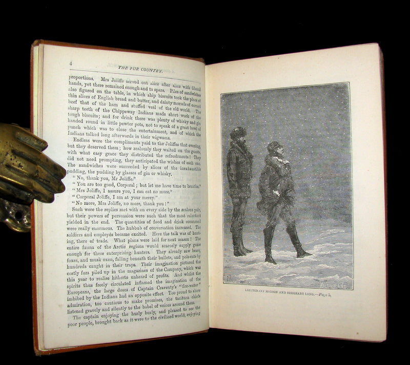 1877 Rare Victorian Book - JULES VERNE - The FUR COUNTRY or Seventy Degrees North Latitude.