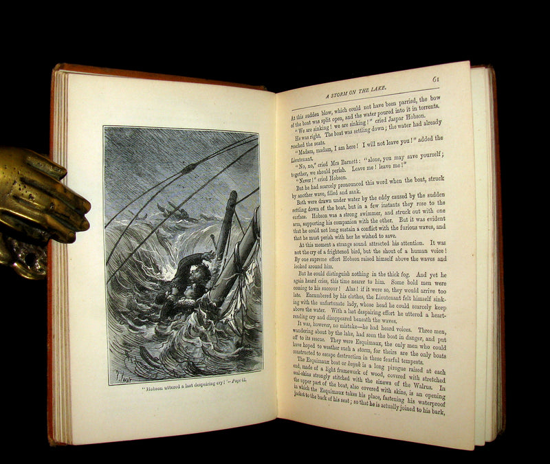 1877 Rare Victorian Book - JULES VERNE - The FUR COUNTRY or Seventy Degrees North Latitude.