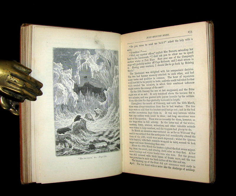 1877 Rare Victorian Book - JULES VERNE - The FUR COUNTRY or Seventy Degrees North Latitude.
