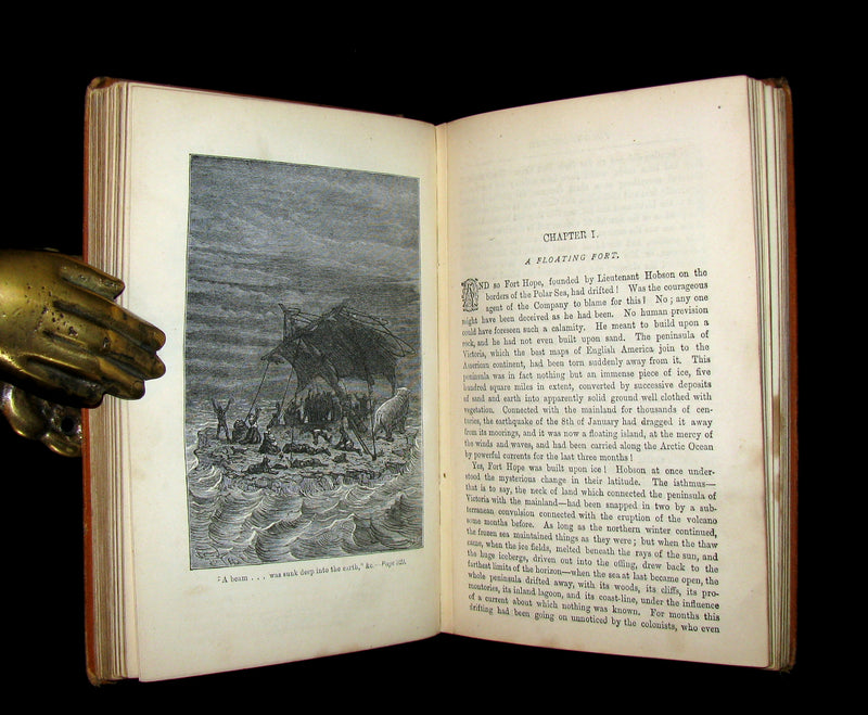 1877 Rare Victorian Book - JULES VERNE - The FUR COUNTRY or Seventy Degrees North Latitude.