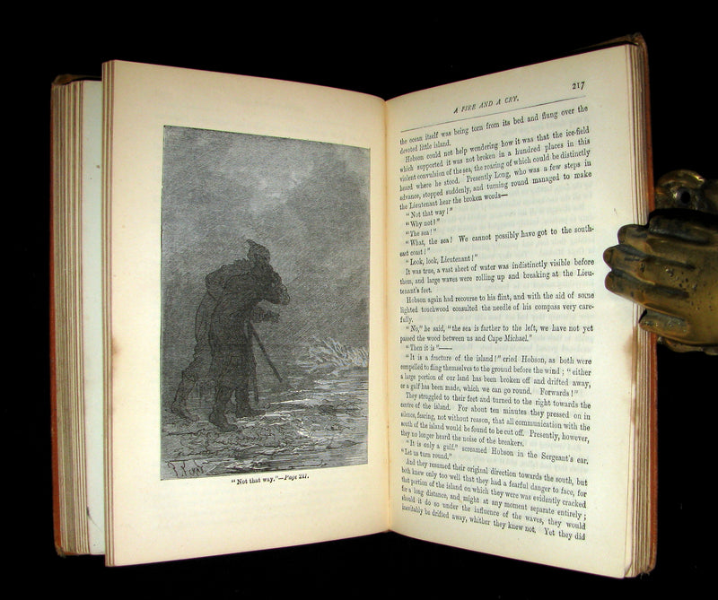 1877 Rare Victorian Book - JULES VERNE - The FUR COUNTRY or Seventy Degrees North Latitude.