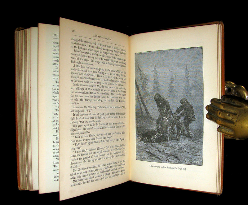 1877 Rare Victorian Book - JULES VERNE - The FUR COUNTRY or Seventy Degrees North Latitude.