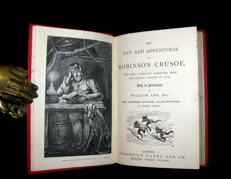 1880 Rare Book - THE LIFE & ADVENTURES OF ROBINSON CRUSOE. Illustrated by Ernest Griset.