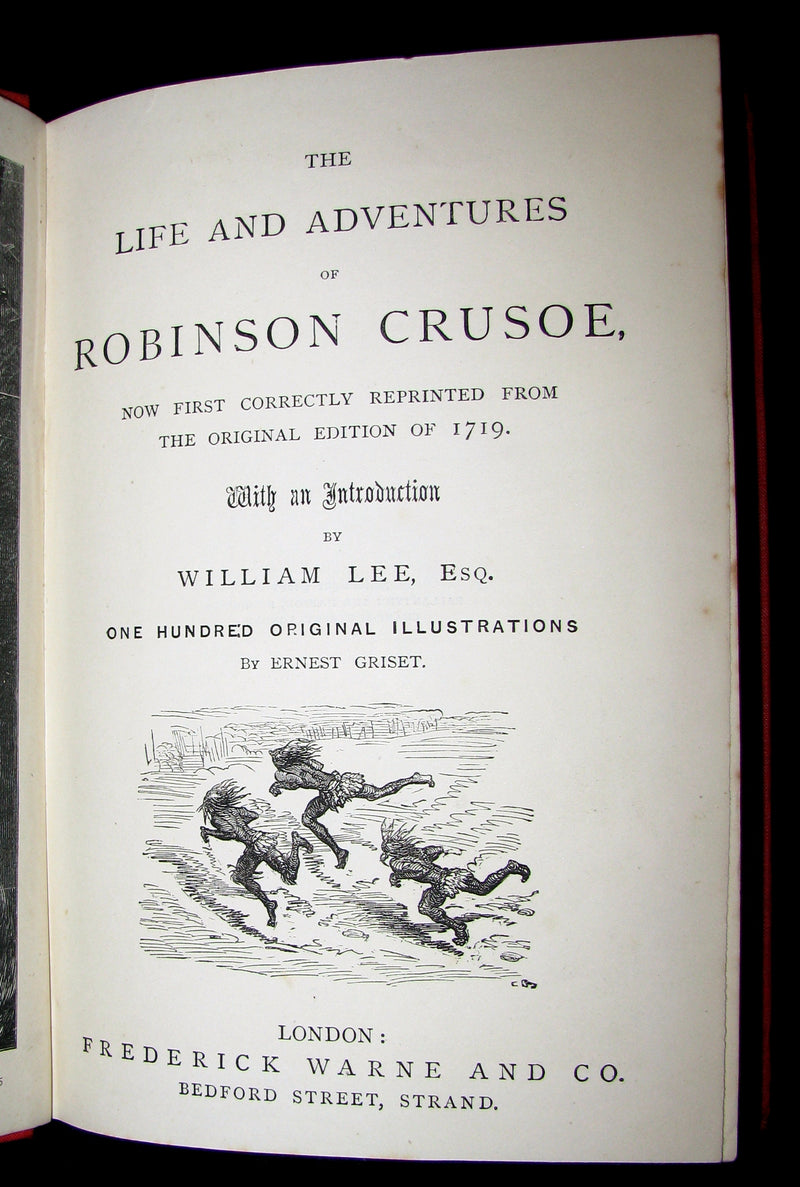 1880 Rare Book - THE LIFE & ADVENTURES OF ROBINSON CRUSOE. Illustrated by Ernest Griset.
