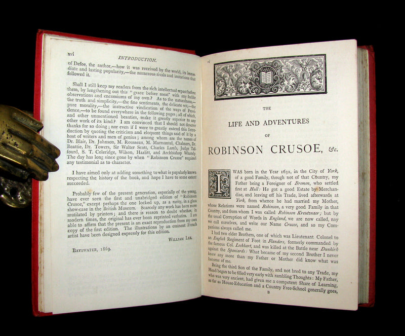 1880 Rare Book - THE LIFE & ADVENTURES OF ROBINSON CRUSOE. Illustrated by Ernest Griset.