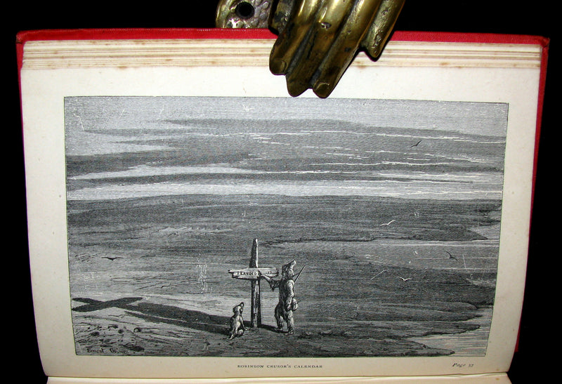 1880 Rare Book - THE LIFE & ADVENTURES OF ROBINSON CRUSOE. Illustrated by Ernest Griset.