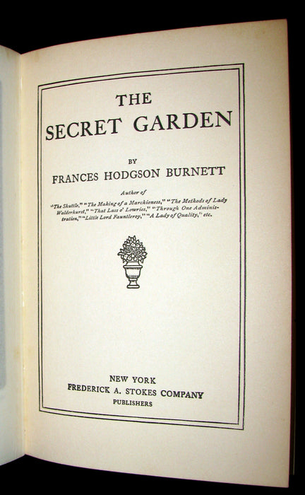 1911 Rare First Edition Book - The Secret Garden by Frances Hodgson Burnett.