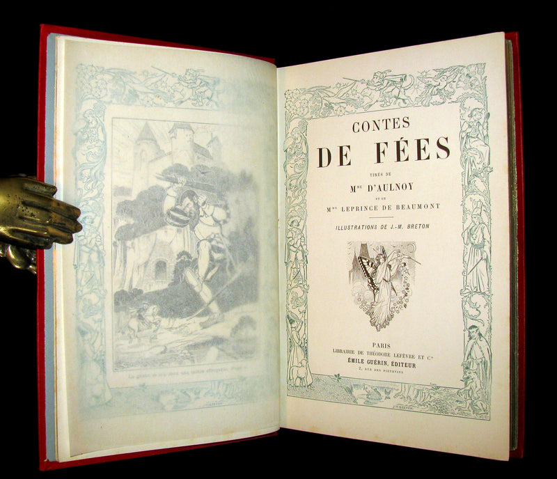 1885 Scarce French Book - CONTES DE FÉES - Fairy Tales by The Countess d`Aulnoy and Ms Leprince de Beaumont.