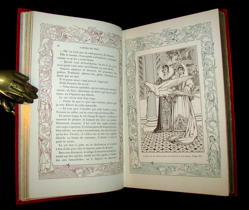 1885 Scarce French Book - CONTES DE FÉES - Fairy Tales by The Countess d`Aulnoy and Ms Leprince de Beaumont.