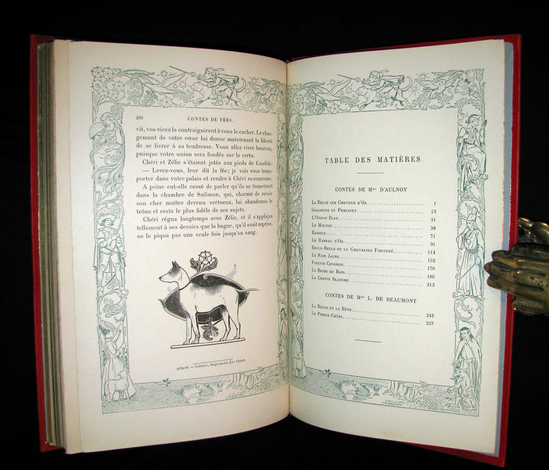 1885 Scarce French Book - CONTES DE FÉES - Fairy Tales by The Countess d`Aulnoy and Ms Leprince de Beaumont.