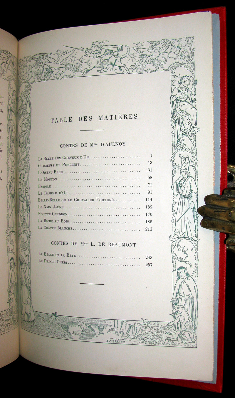 1885 Scarce French Book - CONTES DE FÉES - Fairy Tales by The Countess d`Aulnoy and Ms Leprince de Beaumont.