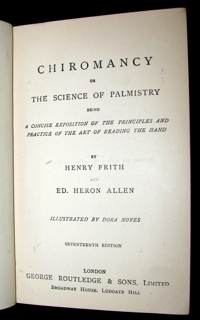 1900 Scarce CHIROMANCY Book -  The Illustrated Science of Palmistry by Henry Frith.