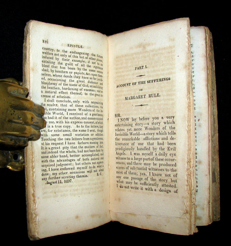 1828 Scarce Book - SALEM WITCHCRAFT - Wonders of the Invisible World by Robert Calef.