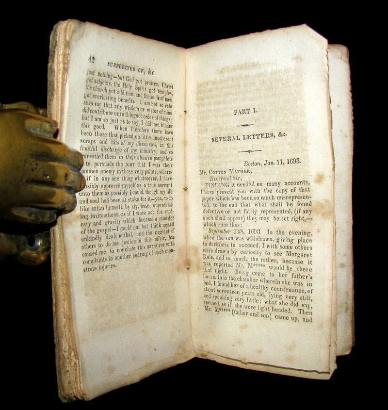 1828 Scarce Book - SALEM WITCHCRAFT - Wonders of the Invisible World by Robert Calef.