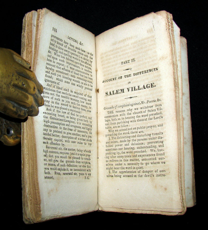 1828 Scarce Book - SALEM WITCHCRAFT - Wonders of the Invisible World by Robert Calef.