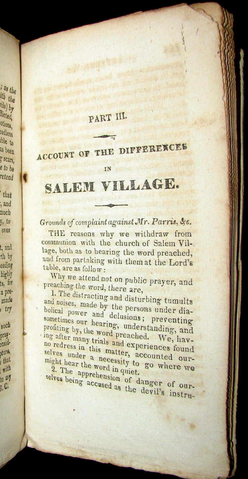 1828 Scarce Book - SALEM WITCHCRAFT - Wonders of the Invisible World by Robert Calef.