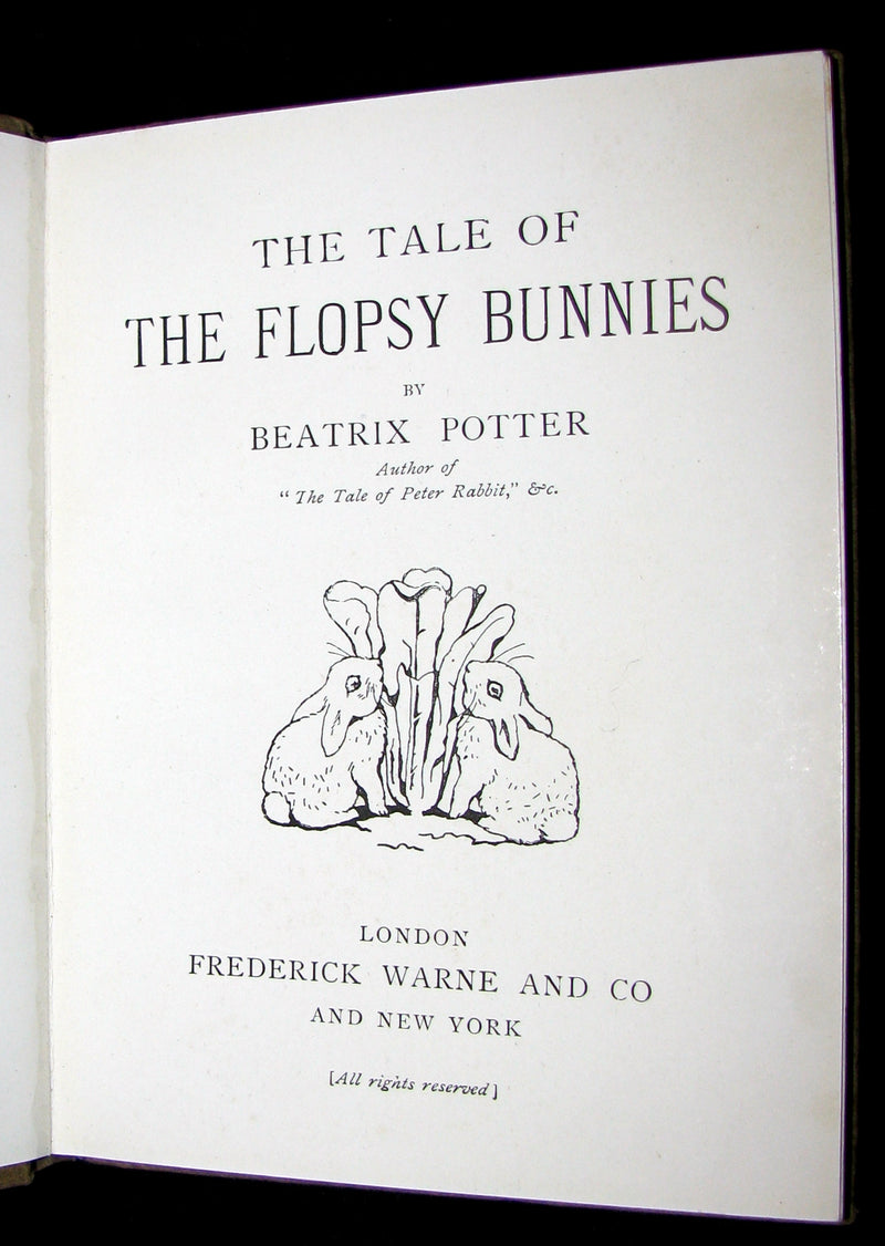 1909 Rare Book - Beatrix Potter - The Tale of the Flopsy Bunnies - First Edition, 1st or 2nd printing.