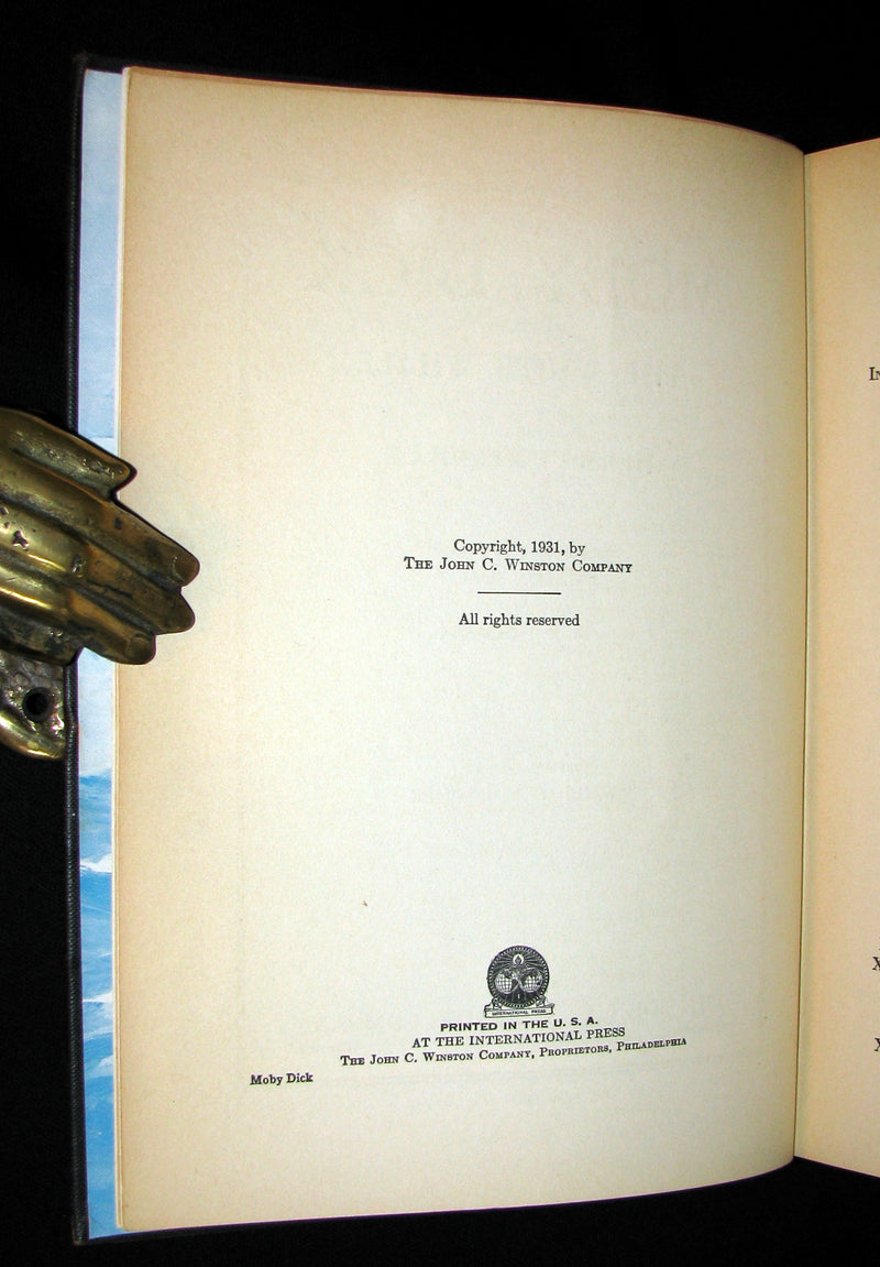 1931 Rare Book - Moby Dick or The White Whale by Herman Melville, illustrated by Anton Otto Fischer.