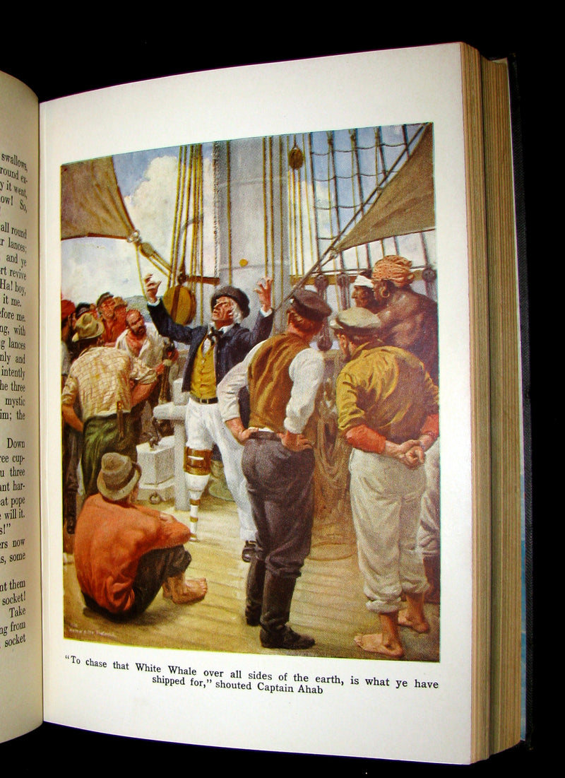 1931 Rare Book - Moby Dick or The White Whale by Herman Melville, illustrated by Anton Otto Fischer.