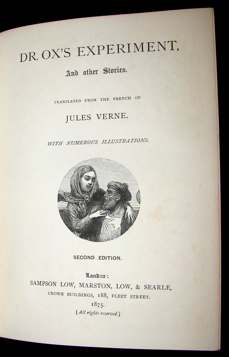 1875 Rare Second Edition - JULES VERNE - Dr. Ox's Experiment and Other Stories.