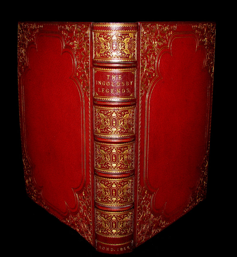 1864 Beautiful Tout Binding - INGOLDSBY LEGENDS, COLOR Illustrated by Cruikshank, Leech and Tenniel.