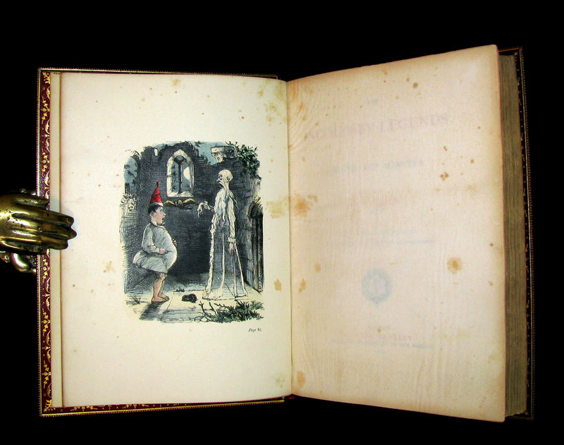 1864 Beautiful Tout Binding - INGOLDSBY LEGENDS, COLOR Illustrated by Cruikshank, Leech and Tenniel.