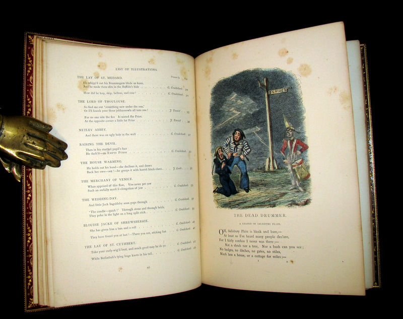 1864 Beautiful Tout Binding - INGOLDSBY LEGENDS, COLOR Illustrated by Cruikshank, Leech and Tenniel.