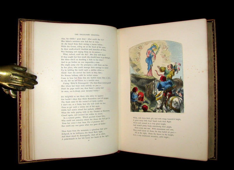 1864 Beautiful Tout Binding - INGOLDSBY LEGENDS, COLOR Illustrated by Cruikshank, Leech and Tenniel.