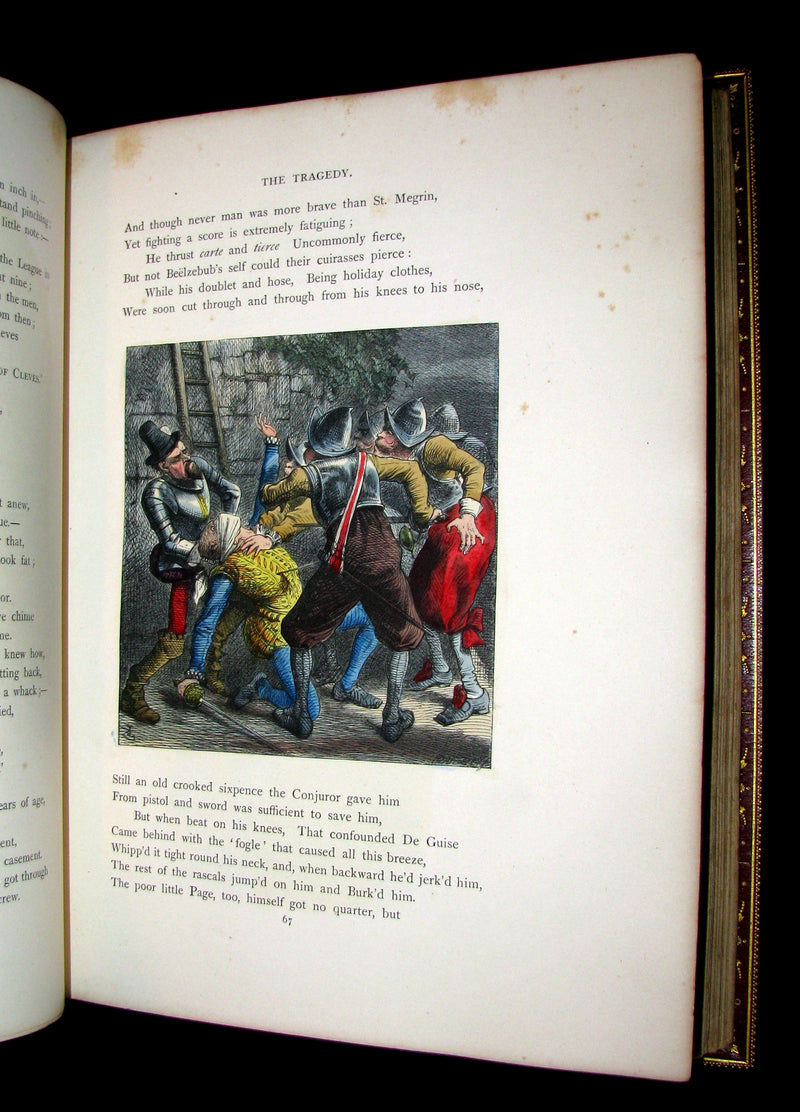 1864 Beautiful Tout Binding - INGOLDSBY LEGENDS, COLOR Illustrated by Cruikshank, Leech and Tenniel.