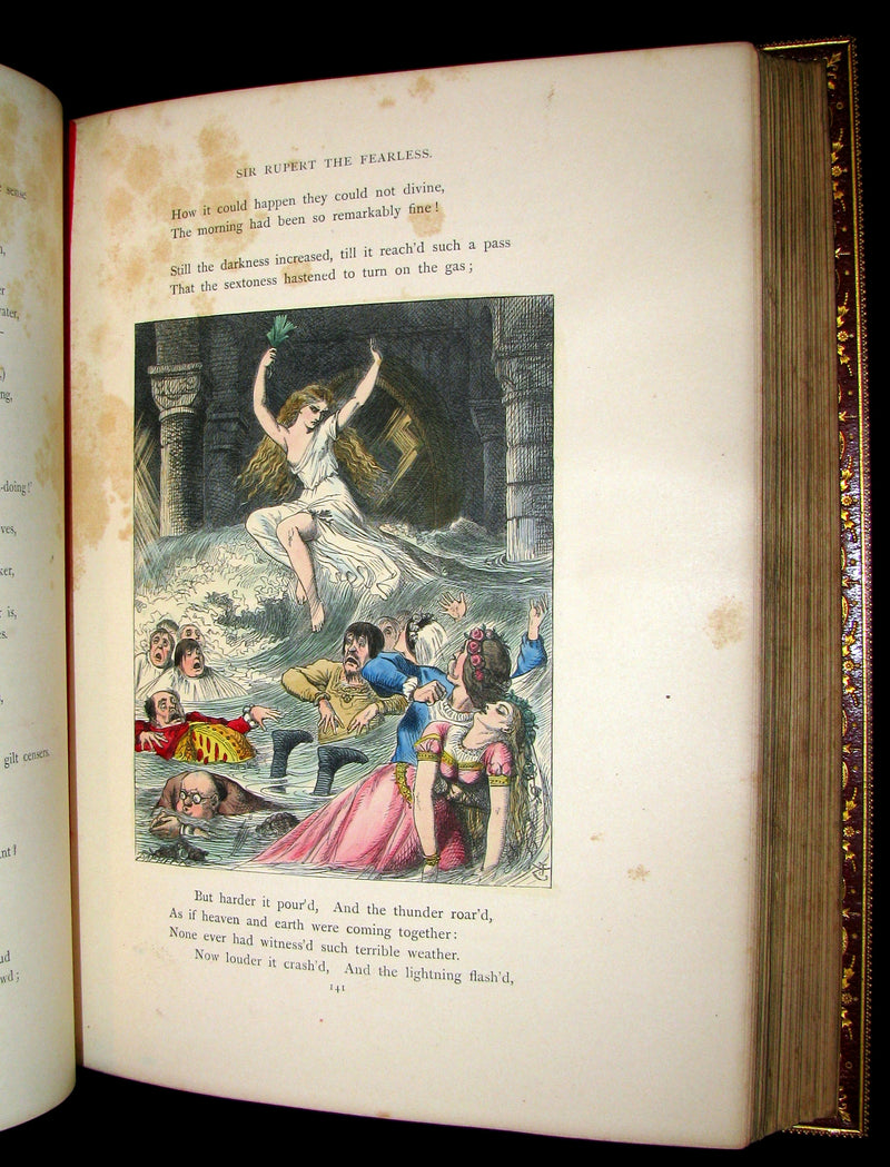 1864 Beautiful Tout Binding - INGOLDSBY LEGENDS, COLOR Illustrated by Cruikshank, Leech and Tenniel.