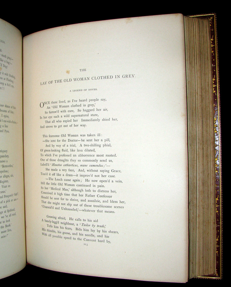 1864 Beautiful Tout Binding - INGOLDSBY LEGENDS, COLOR Illustrated by Cruikshank, Leech and Tenniel.