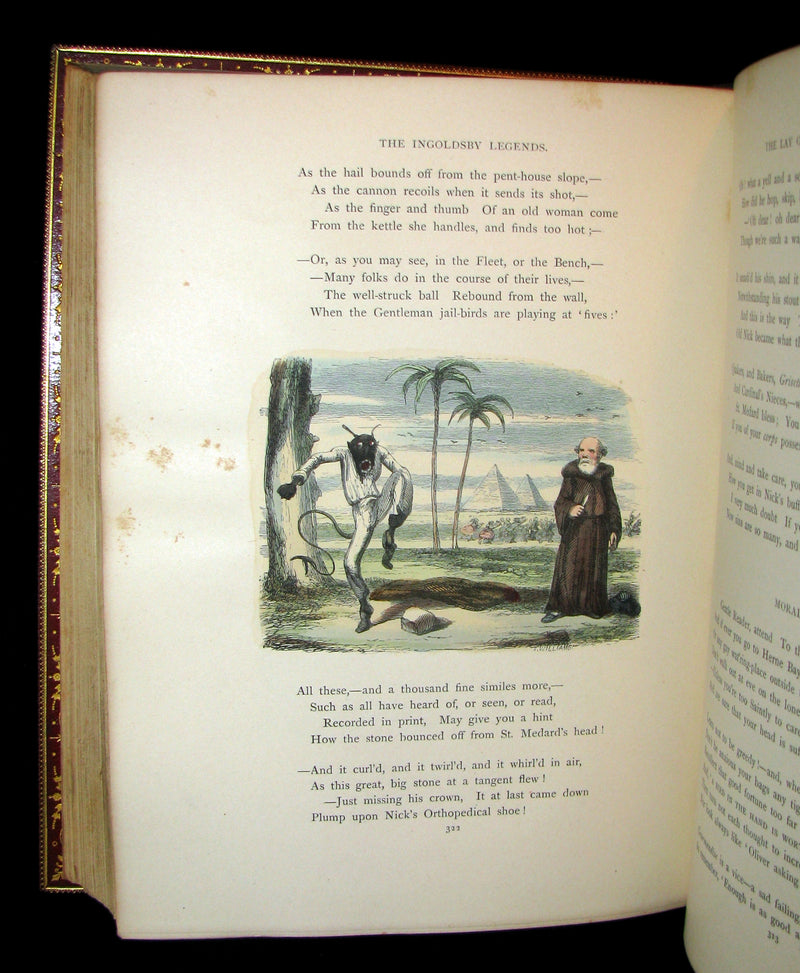 1864 Beautiful Tout Binding - INGOLDSBY LEGENDS, COLOR Illustrated by Cruikshank, Leech and Tenniel.