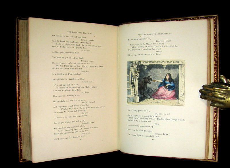 1864 Beautiful Tout Binding - INGOLDSBY LEGENDS, COLOR Illustrated by Cruikshank, Leech and Tenniel.