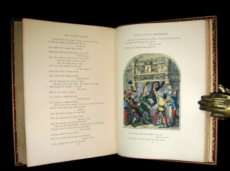 1864 Beautiful Tout Binding - INGOLDSBY LEGENDS, COLOR Illustrated by Cruikshank, Leech and Tenniel.