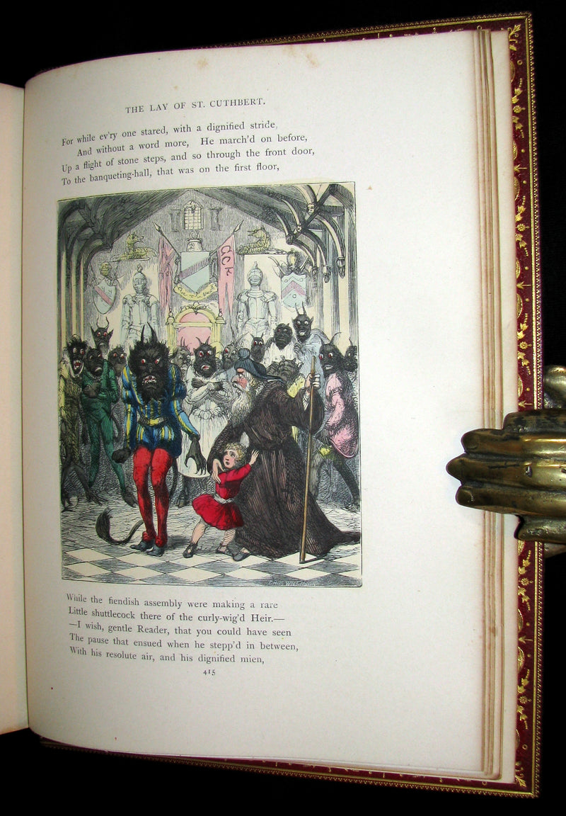 1864 Beautiful Tout Binding - INGOLDSBY LEGENDS, COLOR Illustrated by Cruikshank, Leech and Tenniel.