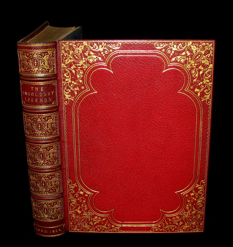 1864 Beautiful Tout Binding - INGOLDSBY LEGENDS, COLOR Illustrated by Cruikshank, Leech and Tenniel.