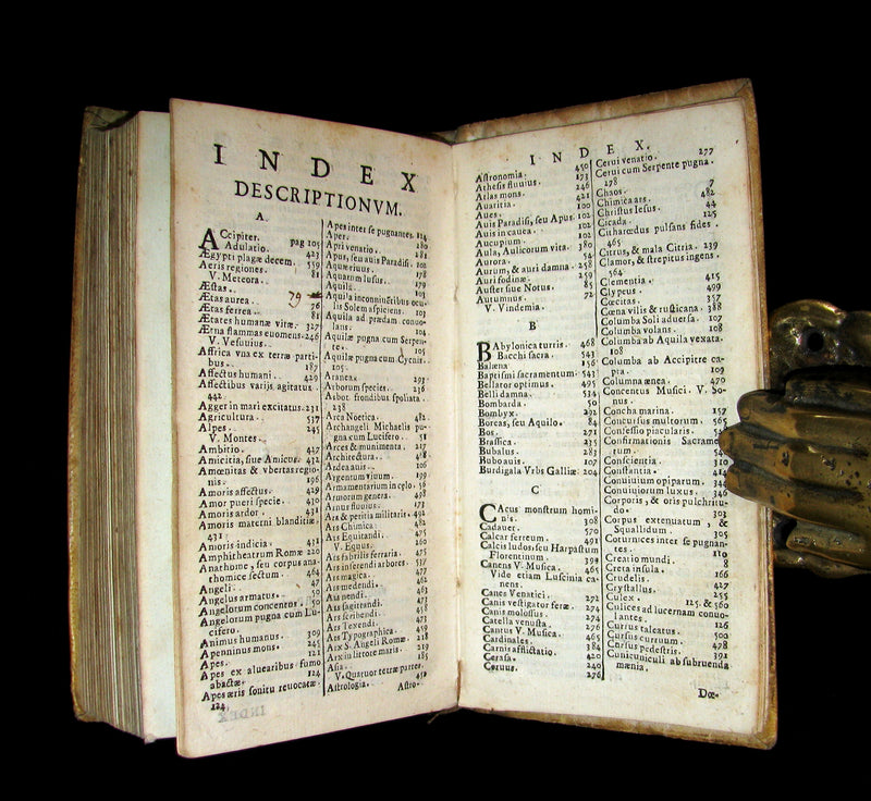 1691 Rare Latin Vellum Book - DESCRIPTIONES POETICAE - Dragon, Hydra, Chaos, etc.