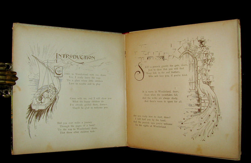 1899 Scarce Nister Revolving Toy Book - WONDERLAND PICTURES - 6 chromolithographed volvelles.