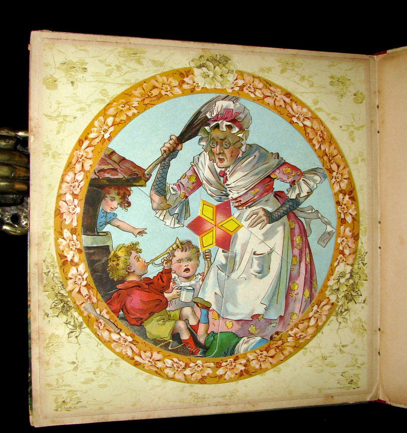 1899 Scarce Nister Revolving Toy Book - WONDERLAND PICTURES - 6 chromolithographed volvelles.