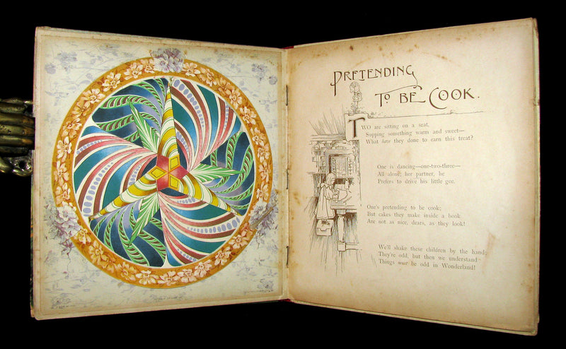 1899 Scarce Nister Revolving Toy Book - WONDERLAND PICTURES - 6 chromolithographed volvelles.