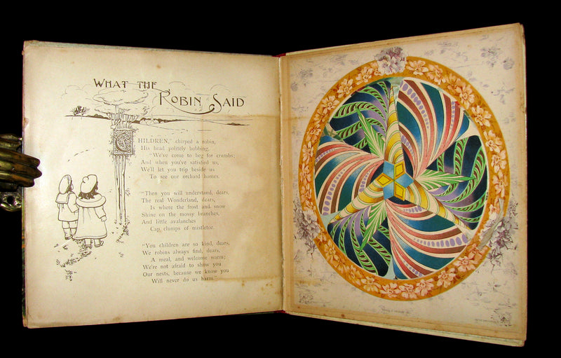 1899 Scarce Nister Revolving Toy Book - WONDERLAND PICTURES - 6 chromolithographed volvelles.