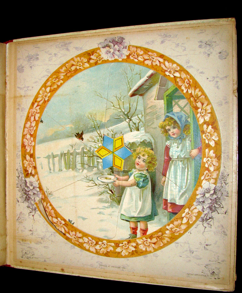 1899 Scarce Nister Revolving Toy Book - WONDERLAND PICTURES - 6 chromolithographed volvelles.