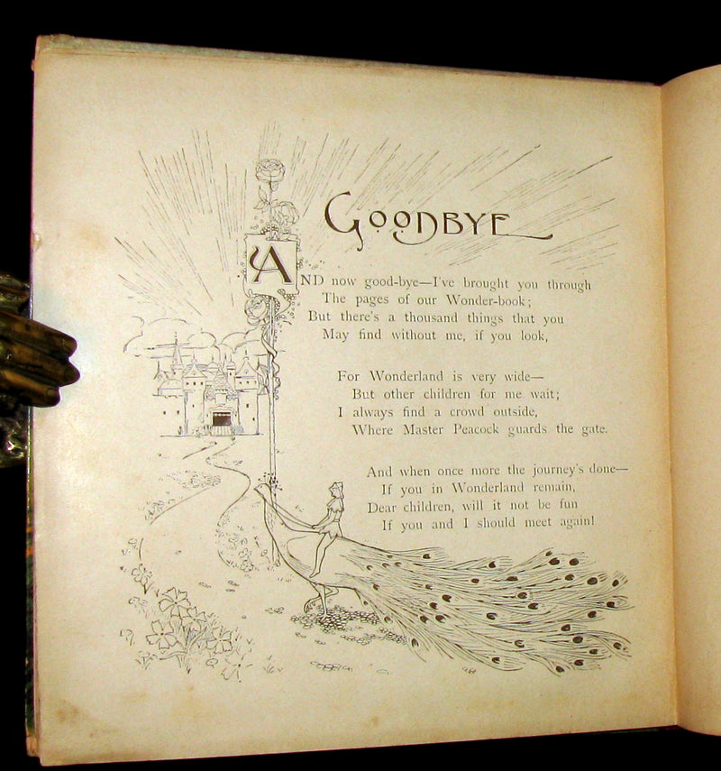 1899 Scarce Nister Revolving Toy Book - WONDERLAND PICTURES - 6 chromolithographed volvelles.