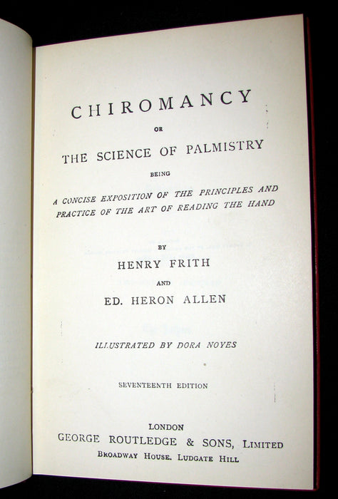 1900 Scarce CHIROMANCY Book -  The Science of Palmistry by Henry Frith. Illustrated.