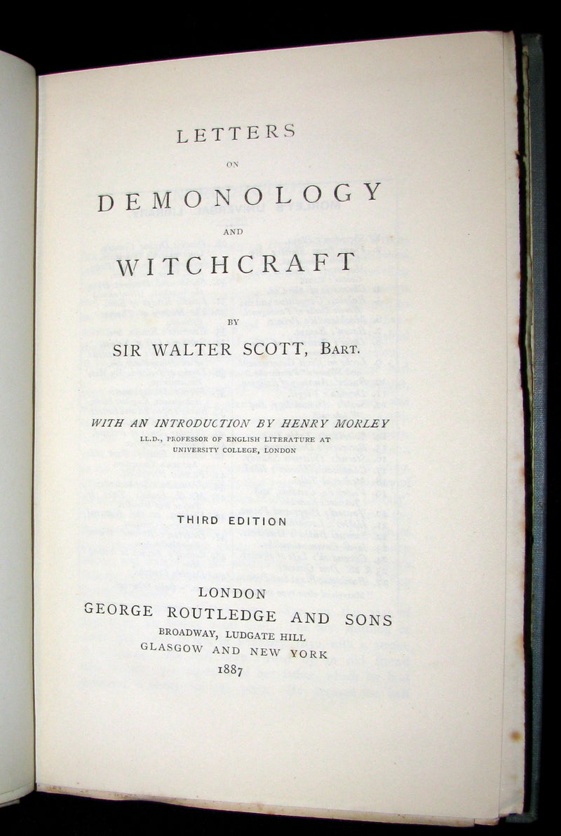 1887 Rare Book - Demonology and Witchcraft - WITCHES & FAIRIES by Sir Walter Scott.